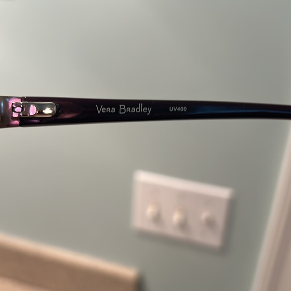 Vera Bradley women’s sunglasses and matching case. The frame is a light gold. - Picture 16 of 17